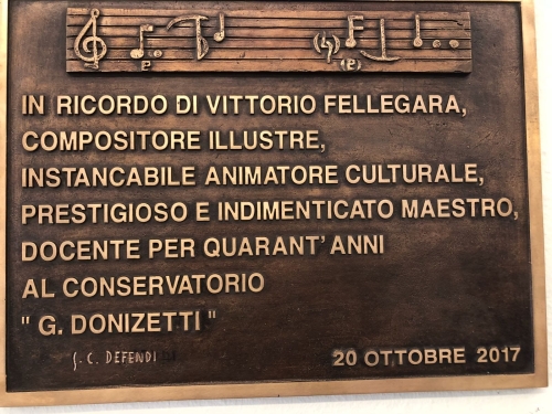 Targa in ricordo di Vittorio Fellegara - Sala Fellegara del Conservatorio 